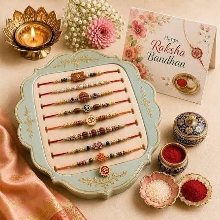 Rakhi Set with Greeting Card — Festive at Dwarkesh Gifts & Cards, Vadodara